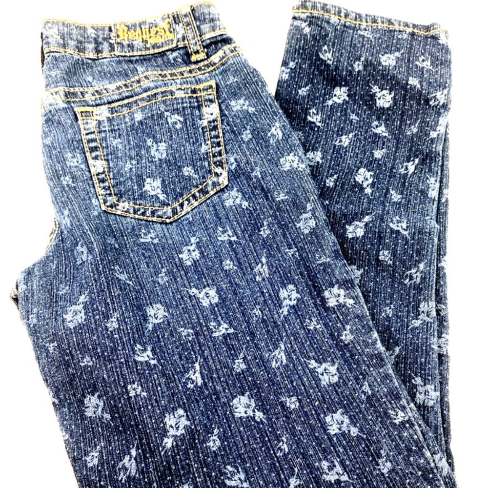 Girls Jeans Pants Size 14 Bottoms Pockets Blue Button Children Kids Request